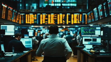 Stock market trading and financial concept - exchange analysis, investment strategy, economic trends, digital data, global business economic growth corporate finance, trading floor, financial insight.