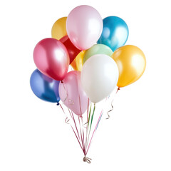 colorful balloons isolated on transparent background
