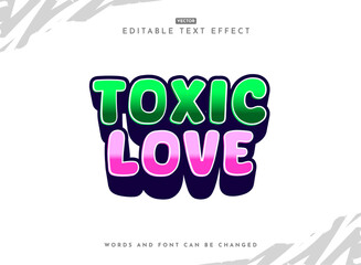 bold cartoon retro green pink toxic love logo style text effect