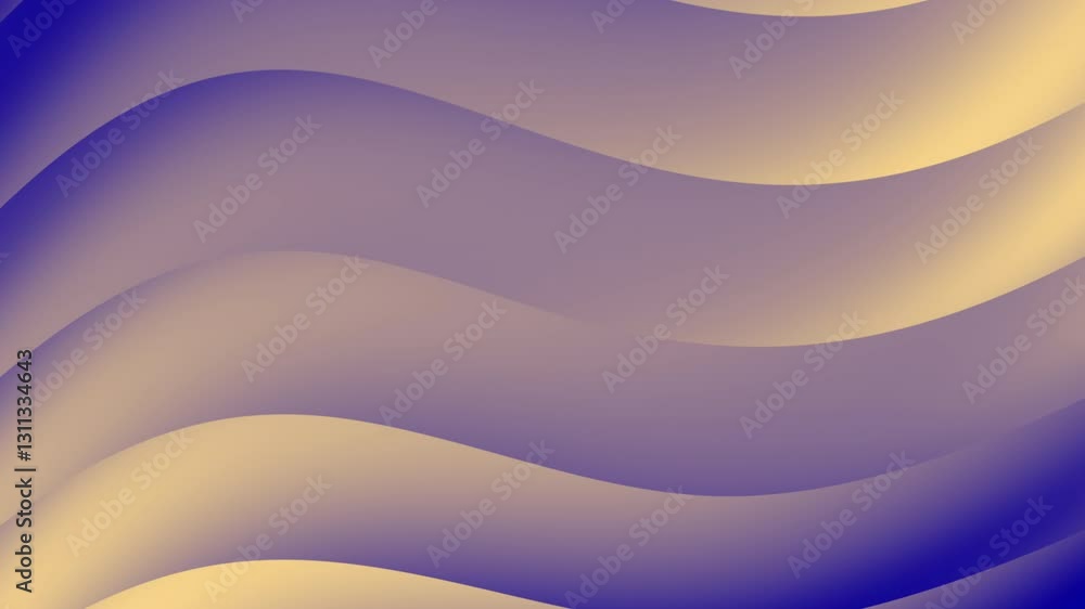Poster smooth gradient motion background with wave-like texture in purple and gold tones for modern design 