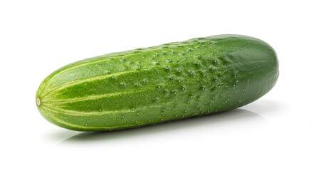Fresh green cucumber isolated on white background  