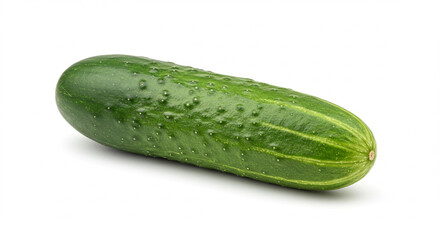 Fresh green cucumber isolated on white background  