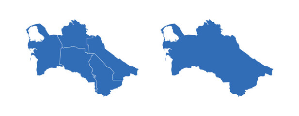 Turkmenistan Map vector icon. Minimalistic Colorful Map of Turkmenistan.