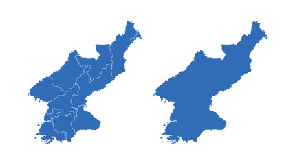 
North Korea Map vector icon. Minimalistic Colorful Map of North Korea.