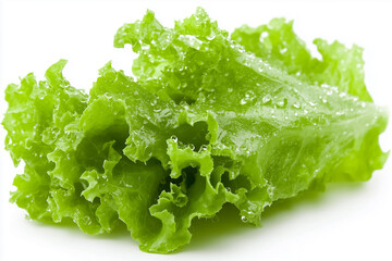 Crisp lettuce leaves adorned with water droplets capture the essence of freshness. Illuminated by soft light, the vivid greens invite a sense of nature's purity, perfect for salads or garnishments
