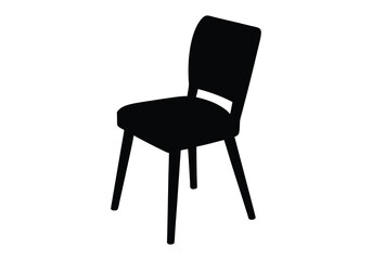 a silhouette chair in white background
