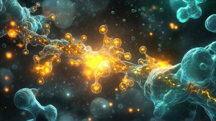 Naklejka premium Abstract glowing molecular structure.