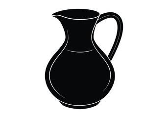 a silhouette jug in white background