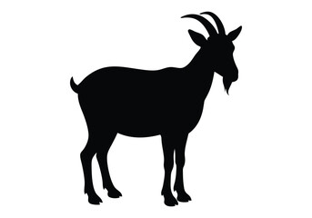 a silhouette goat in white background