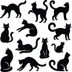 cat vector silhouettes