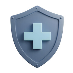 Obraz premium 3d health protection shield icon with medical cross for safety and insurance.