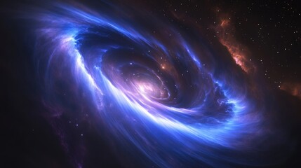 A captivating spiral galaxy swirls with vibrant colors in space