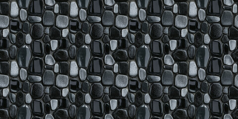 Fototapeta premium jet black and obsidian gray random pattern mosaic tiles