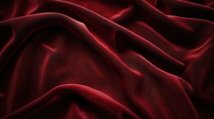 Obraz premium Deep crimson fabric with graceful folds and elegant textured surface