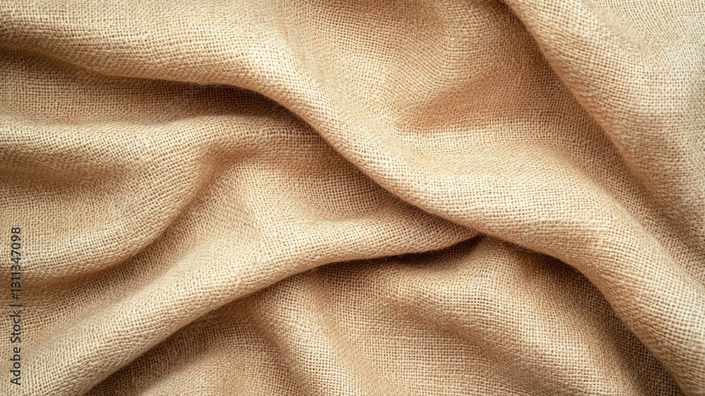 Aufkleber beige fabric texture with soft drapes and subtle pattern