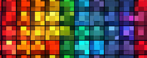 Colorful squares forming a vibrant mosaic pattern.