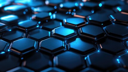 Obraz premium Close up view of hexagonal shapes on a surface