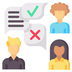 opinion vector flat icon