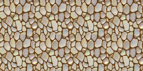 milky white and soft iridescent pearl random pattern mosaic tiles