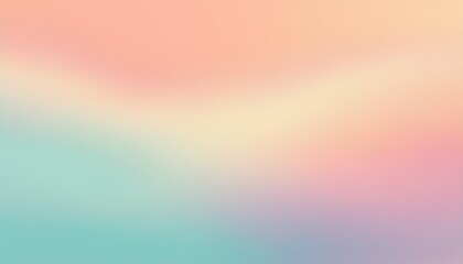 Obraz premium Gentle Pastel Grainy Gradient. Soft peach, lavender & mint color blend with subtle grainy noise texture. Delicate & airy. Ideal for subtle, light backgrounds