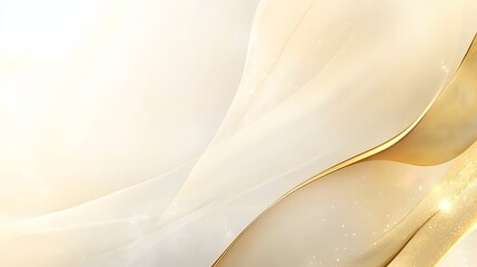 Abstract Gold and Cream Swirling Wave Design