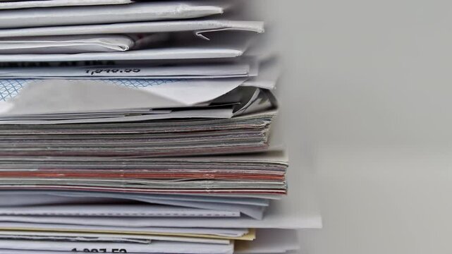 Stack of junk mail stock footage