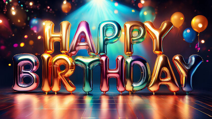 happy birthday, birthday, celebration, text, three-dimensional, design element, color image, label, typographic, congratulating, helium, present, realistic, logotype, postcard, entertainment, birthday