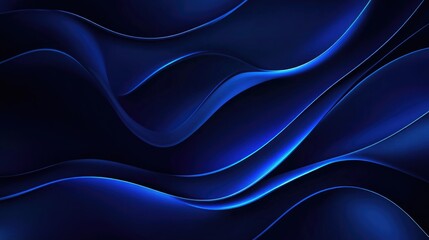 Abstract dark blue waves flowing smoothly across the surface of a piece