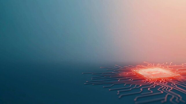 Advanced AI Language Models Shaping the Future of Neural Networks, Abstract circuit design with glowing elements on a gradient background, representing technology and innovation.