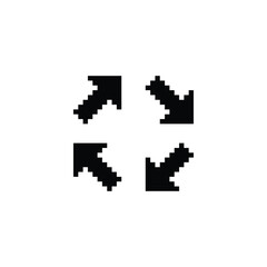arrow  icon 8 bit, pixel art 8 bit icon for game  logo. 