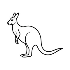 A kangaroo line art vector art illustration