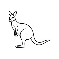 A kangaroo line art vector illustration