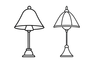 Set of lamp line art vector illustration