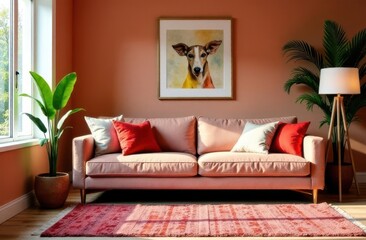 Creative teenager's room with a cozy sofa and vibrant decor