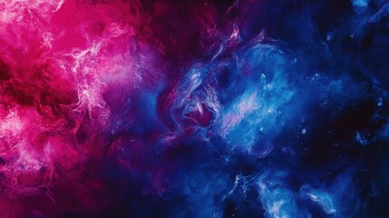Obraz premium Abstract nebula pink blue swirling cosmic space art