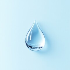 Minimalist water drop logo with clear reflection showcasing cool blue tones and clean branding aesthetic suitable for modern designs