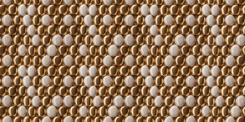 rounded champagne gold and soft ivory glass random pattern mosaic tiles