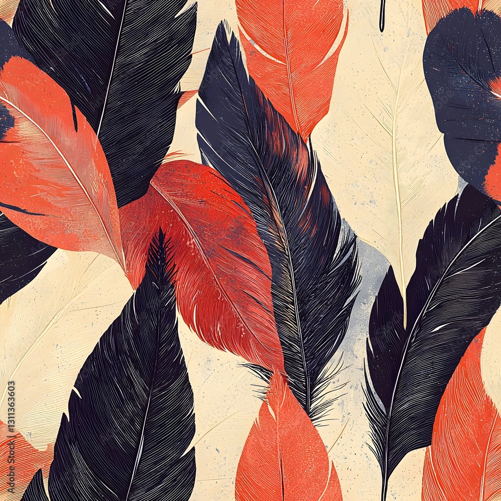 Poster abstract feather pattern background