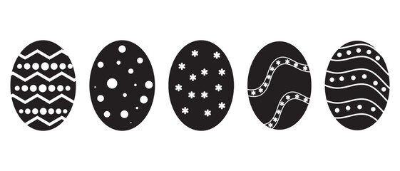 Set of easter eggs icon collection. Easter day festival on different eggs design color icons. Vector illustration.