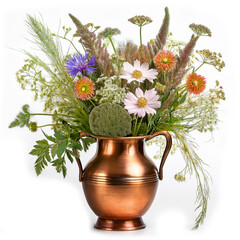 A high-end copper vase with a hand-hammered texture