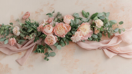Elegant Floral Composition: Romantic Peonies and Eucalyptus Arrangement