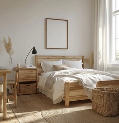 Cozy bedroom interior design mockup (1)