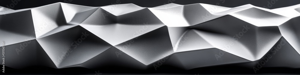 Poster abstract metallic form geometric shapes in dynamic composition, high-resolution design element