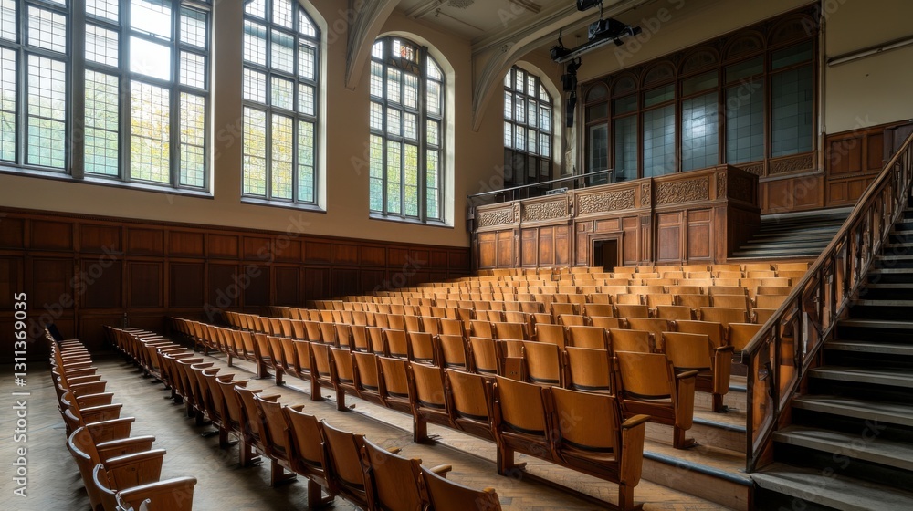 Poster empty lecture hall in historic building