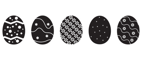 Set of easter eggs icon collection. Easter day festival on different eggs design color icons. Vector illustration.