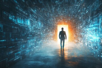 Explore the Futuristic Pathway Through a Digital Tunnel Towards Innovation