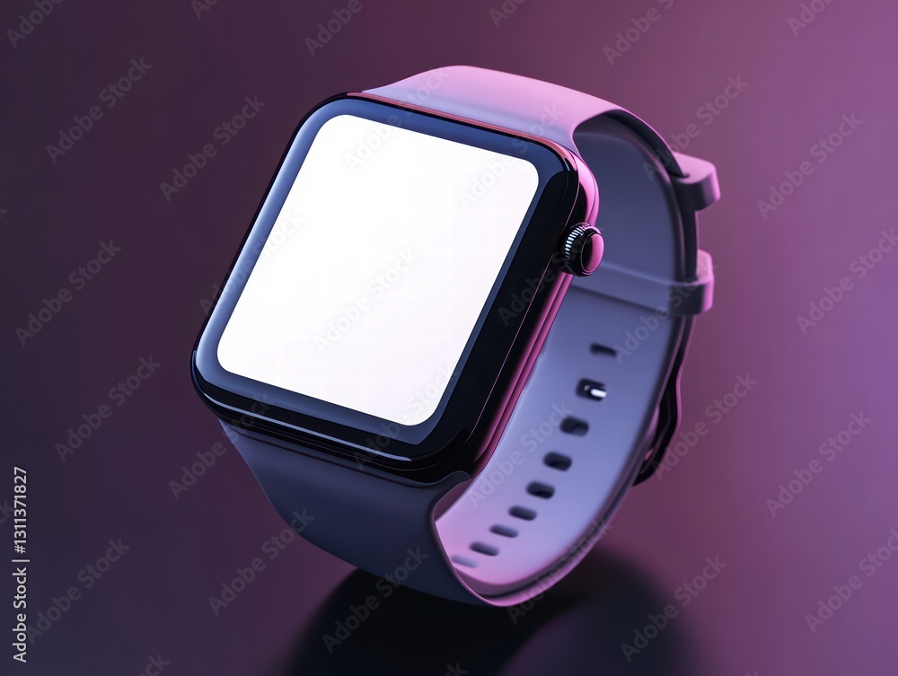 Poster stylish smartwatch with a mockup screen: a cutting-edge smartwatch in a modern design with a blank, 