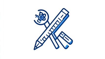 Obraz premium Science tools crossed, education, knowledge