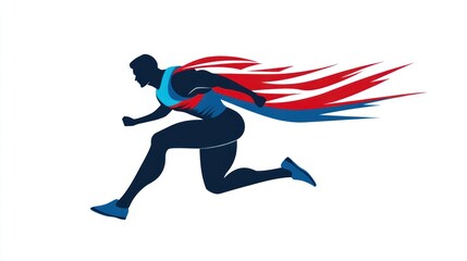 Abstract runner, speed, athleticism, dynamic action, for sports and fitness