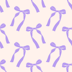 Seamless pattern with bow silhouettes. Background design. Repeating print 